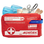 PETEX Verbandtasche aus Nylon-Gewebe: Inhalt nach DIN 13164 in Farbe Rot