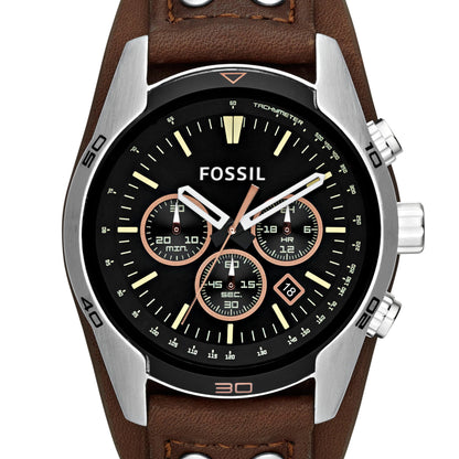 FOSSIL Coachman Chronograph Movement Men's Watch (44mm) with Stainless Steel or Leather Strap