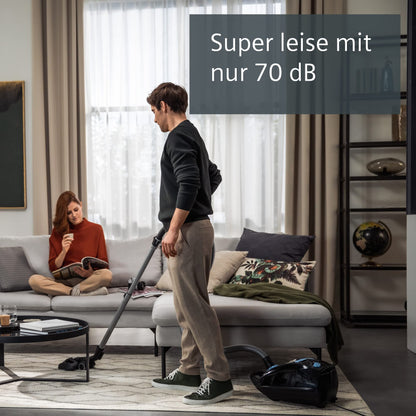 Siemens Staubsauger VSQ5X1230 (Q5.0) mit Beutel: 850W, Extreme Leise, Hygiene-Filter