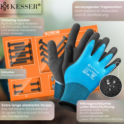 KESSER® Premium metal garden gate with galvanized steel including posts, door handle, key