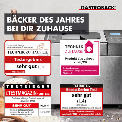GASTROBACK Vollautomatisches Brotbackautomat Advance -  Brotbackmaschine | Timer-Funktion, Zutatenfach
