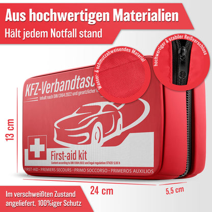 HELDENWERK KFZ-Verbandstasche (Norm 2025): Erste Hilfe-Set, StVO konform