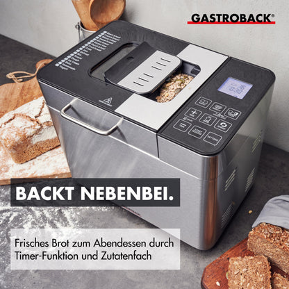GASTROBACK Vollautomatisches Brotbackautomat Advance -  Brotbackmaschine | Timer-Funktion, Zutatenfach