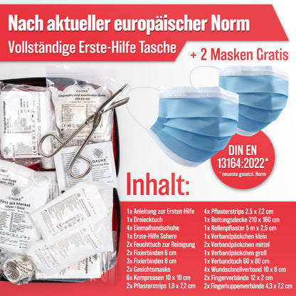 HELDENWERK KFZ-Verbandstasche (Norm 2025): Erste Hilfe-Set, StVO konform