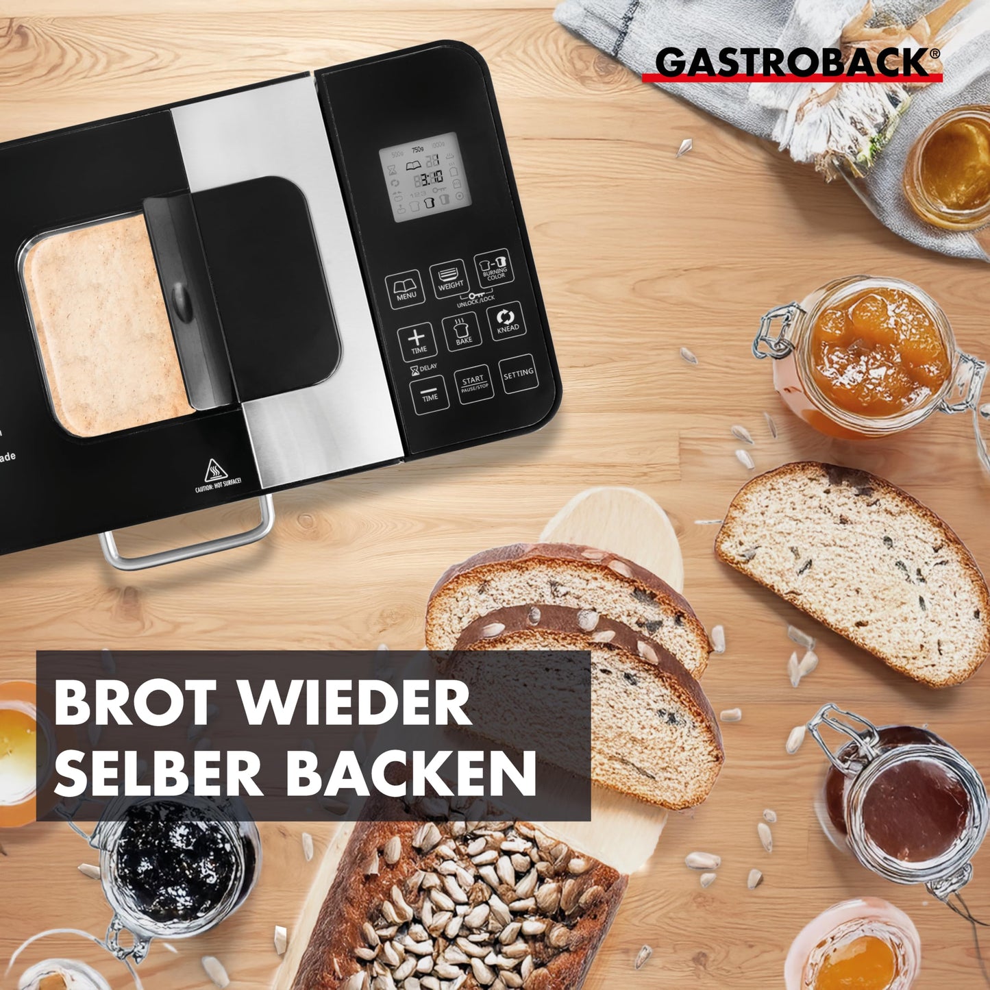 GASTROBACK Vollautomatisches Brotbackautomat Advance -  Brotbackmaschine | Timer-Funktion, Zutatenfach