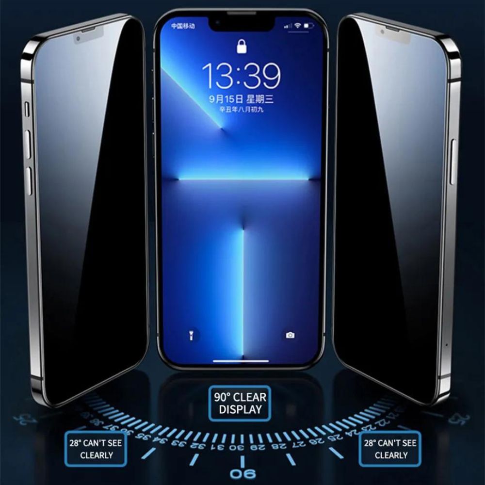 Premium 8K Display Schutzfolie für iPhone 15/14/13 Pro Max, Plus | Anti Spy - staubfreie Installation2