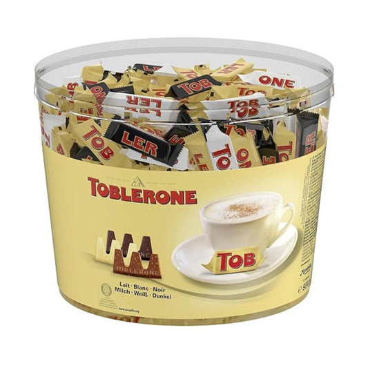 Toblerone Mixed Minis: 904g Dose | in 3-Sorten mit Honig- und Mandelnougat