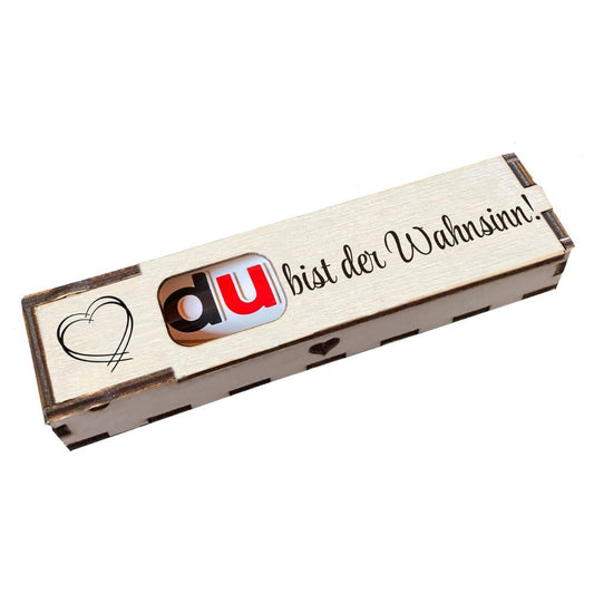 Schokoriegel Geschenkbox aus hochwertigem Holz inkl. Duplo