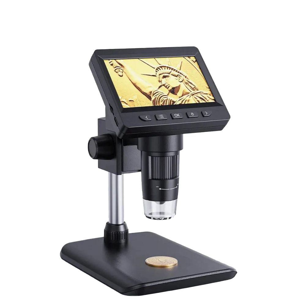 4,3 Zoll Digitales Mikroskop 1080P: 50-1000x | mit 2000mAh (Schwarz)