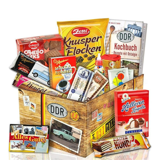 Süßigkeiten Box mit DDR Waren | 11 Ostprodukte im Geschenkset