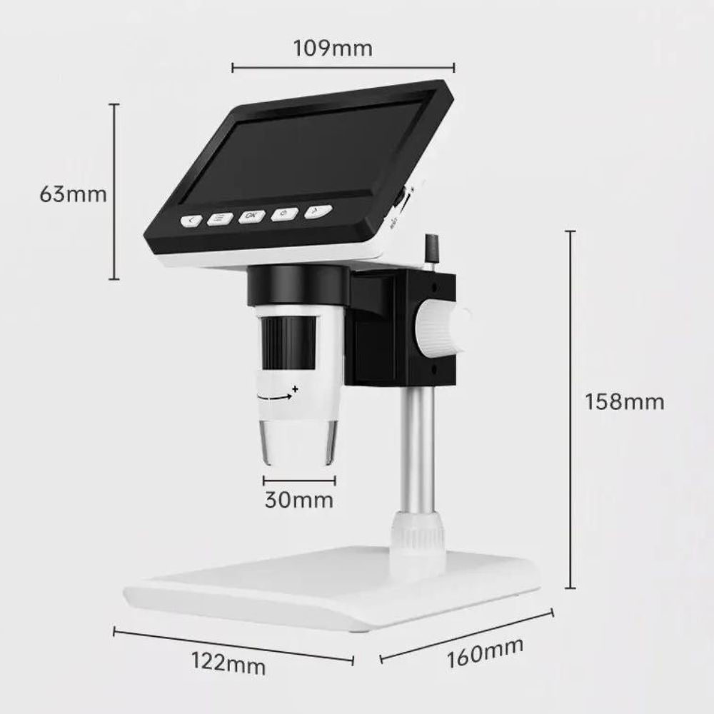 4,3 Zoll Digitales Mikroskop 1080P: 50-1000x | mit 2000mAh 2