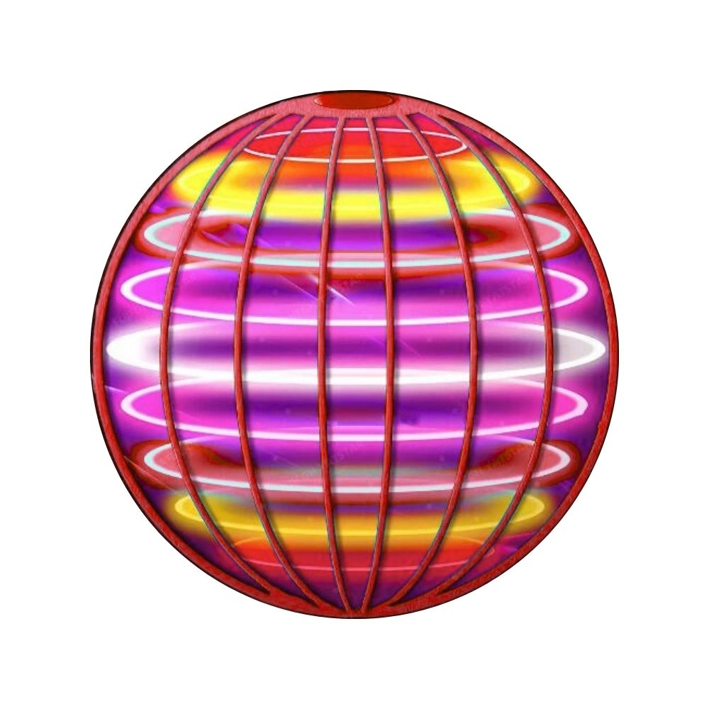 Fliegender Boomerang Ball Spinner 360° Hand-Drohne | LED Mini-UFO Spielzeug (Rot)