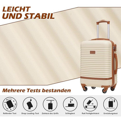 COOLIFE 5-teiliges Reisekofferset aus ABS-Hartschale | 4-Rollen Trolley mit TSA-Schloss 2