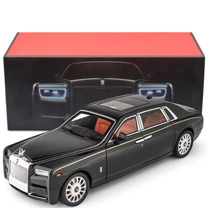 Rolls-Royce Phantom Modellauto (1:18) mit Sound & Licht | Spielzeug-Sammlerauto mit Rückzug (Schwarz)