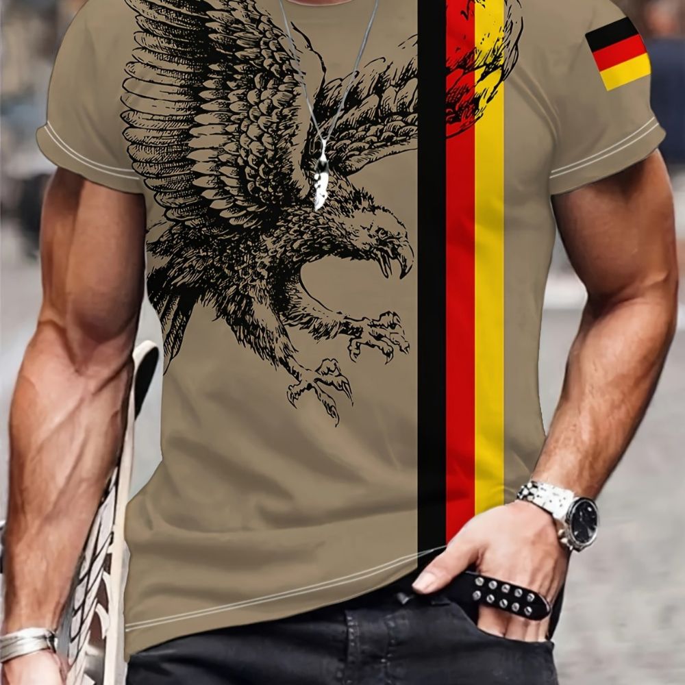 Deutschland Flagge mit Adler in 3D Herren T-Shirt | EM2024 Streetwear 2