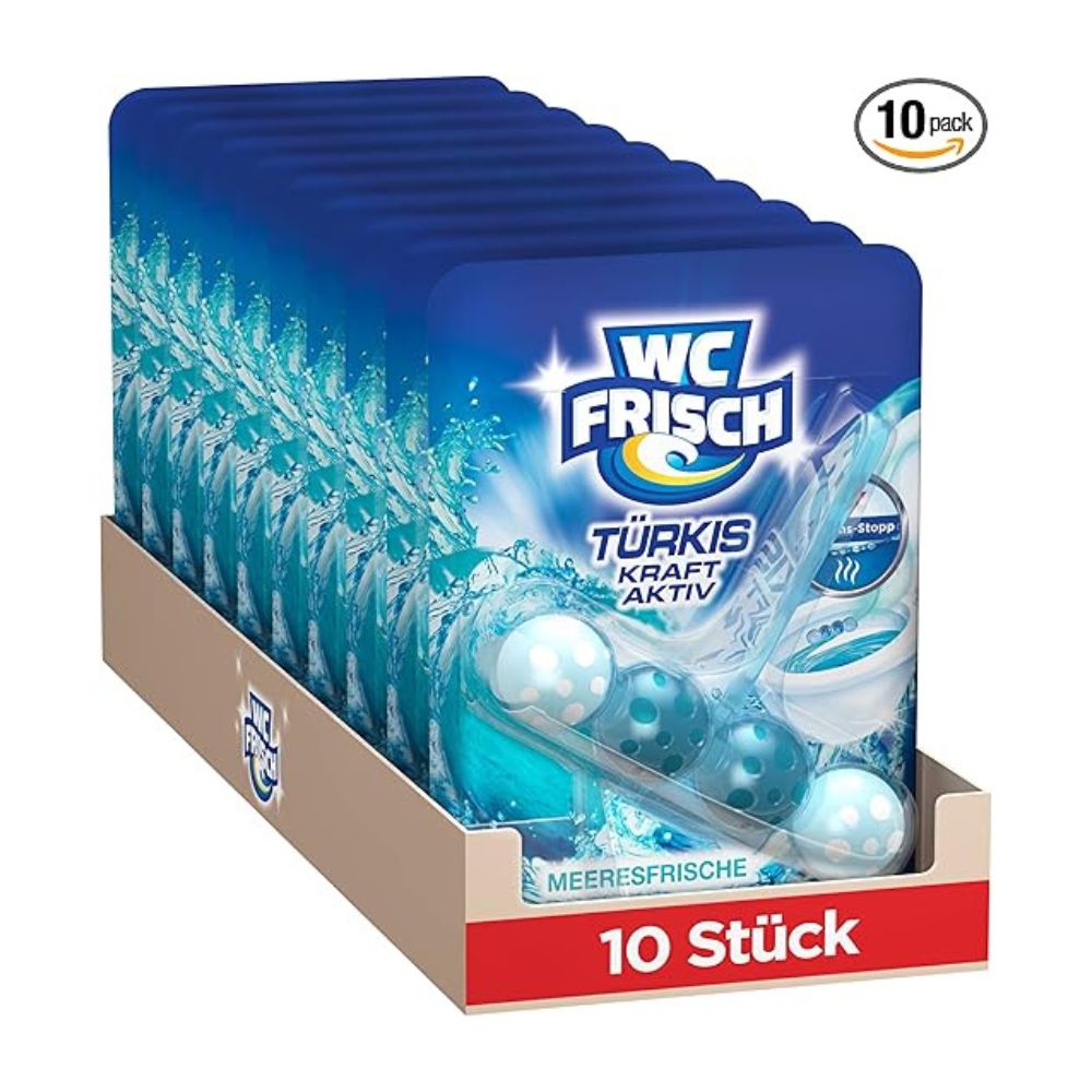 WC-Frisch Kraft Aktiv Türkisspüler Meeresfrische (10er Pack) | WC Duftreiniger