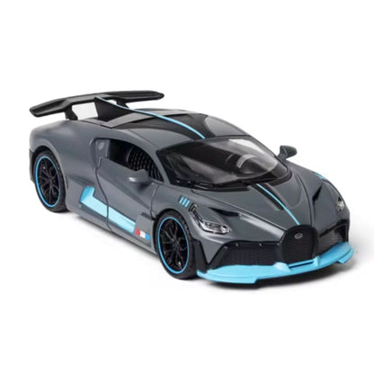 Bugatti Divo Modellauto 1:32 | Spielzeug aus Metall in Farbe Grau: perfekt für Sammler