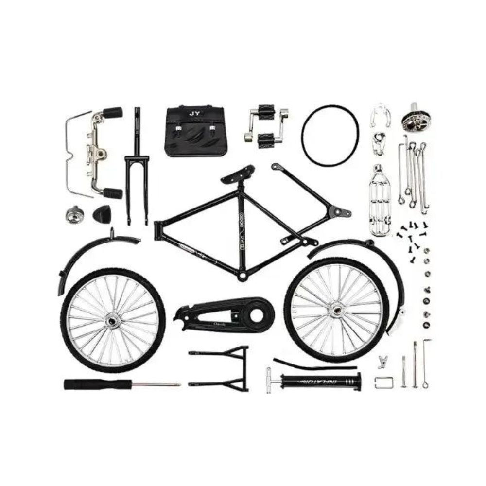 DIY Retro-Fahrradmodell Zusammenbauversion aus Metalllegierung: Minibike