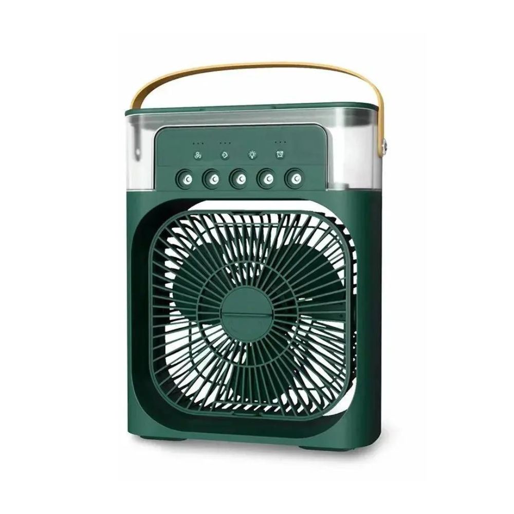 Tragbarer 3-in-1 Luftkühler: Klimaanlage, Nachtlicht, Aromatherapie und Luftbefeuchter (Grün)