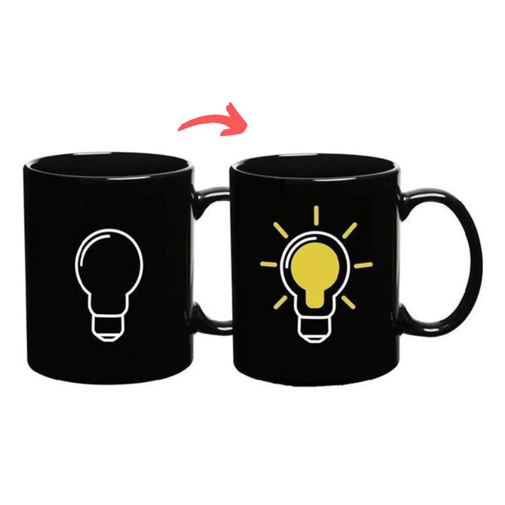 Farbwechselnde Kaffeetasse MAGIC CUP aus Keramik | verschiedene Auswahl (Glühbirne)