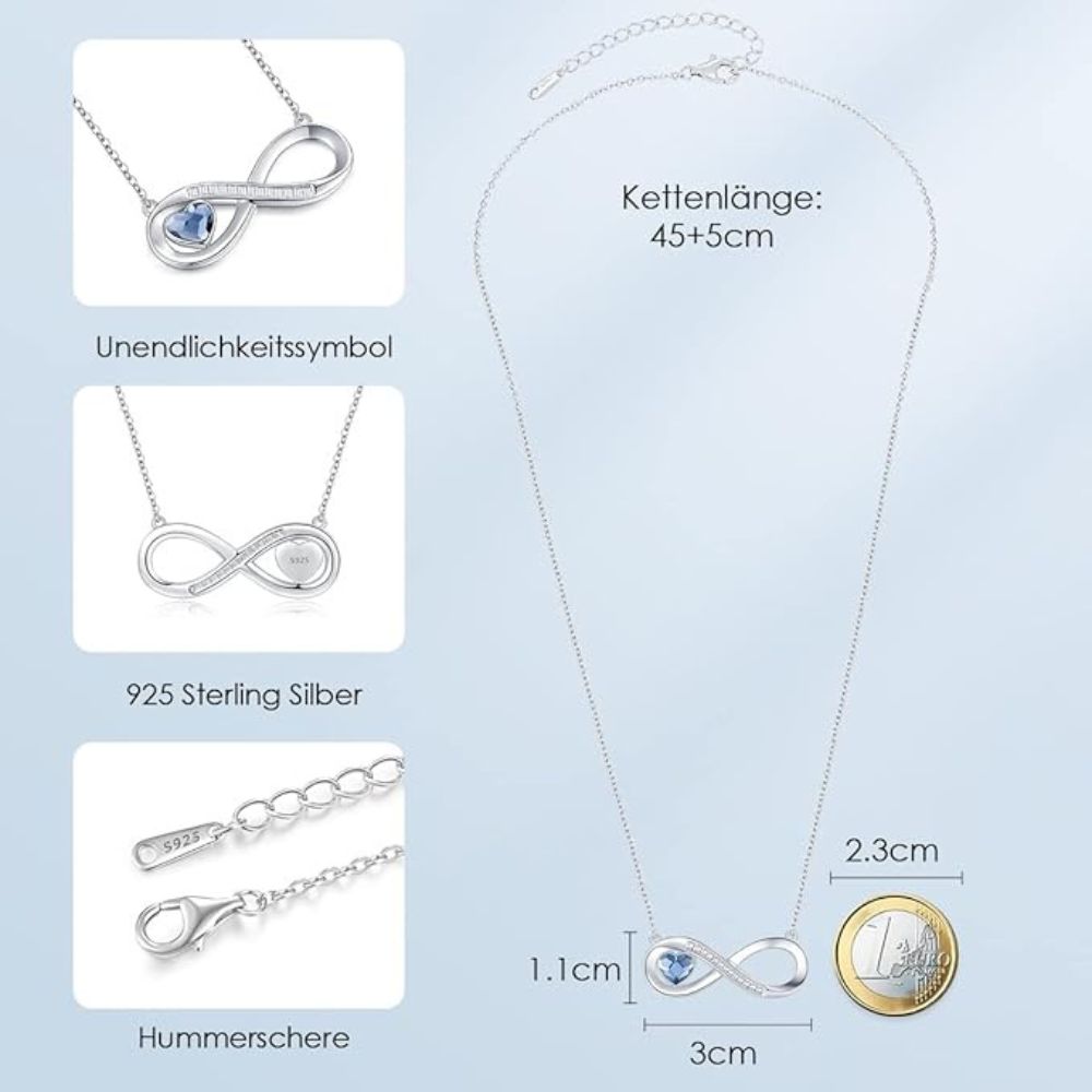 INFINITY Herz Damen-Halskette | 925 Sterling Silber mit Zirkonia 2