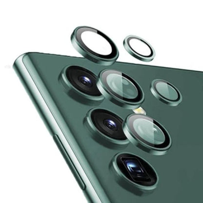 Samsung Galaxy S24/S23/S22 Ultra Kameraobjektivschutz | Metallringgehäuse mit gehärtetem Glasdeckel (Grün)