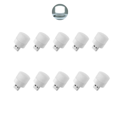 Mini USB LED-Lampen | Atmosphäre Licht mit Stecker: Kompakt, Ideal für Schlafzimmer (10 Stück - Weiß)