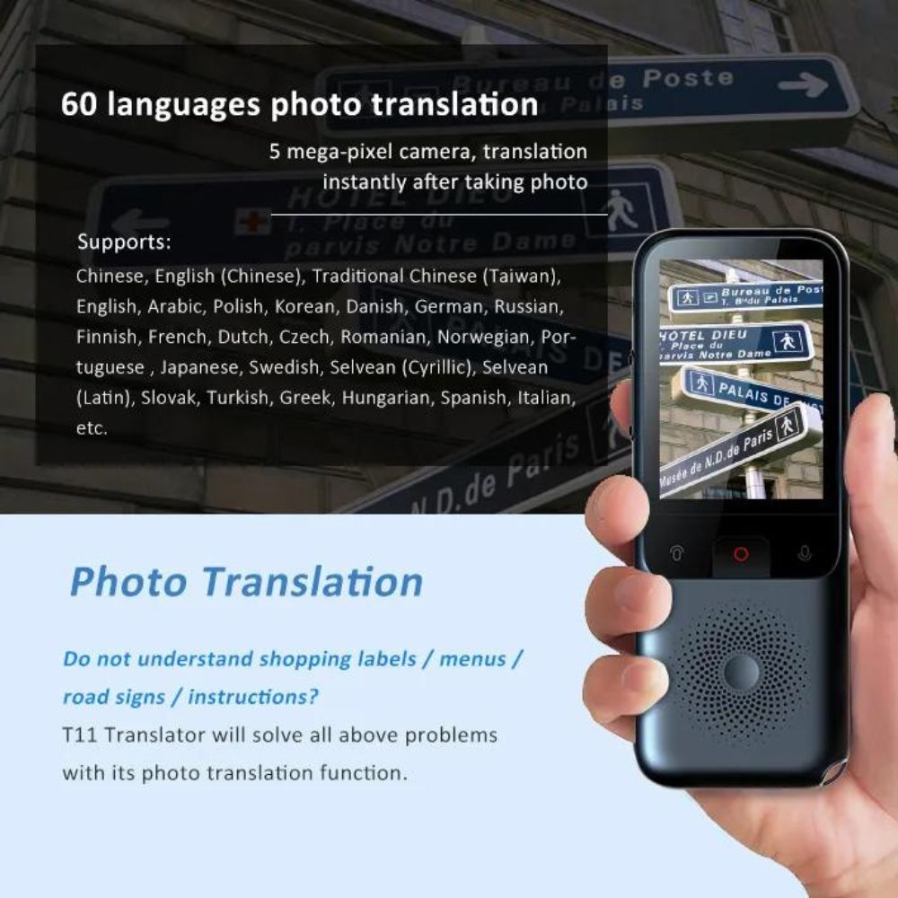 T11 AI Echtzeit Audio-Übersetzer | KI-gesteuerte Stimme - 138 Sprachen, Offline-Übersetzung, Foto-Übersetzung4