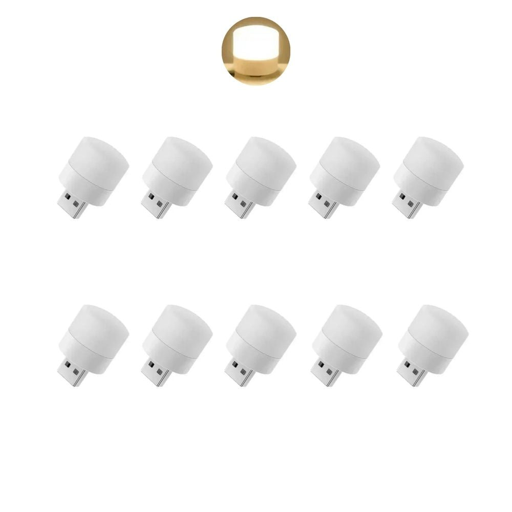 Mini USB LED-Lampen | Atmosphäre Licht mit Stecker: Kompakt, Ideal für Schlafzimmer (10 Stück - Warmweiß)