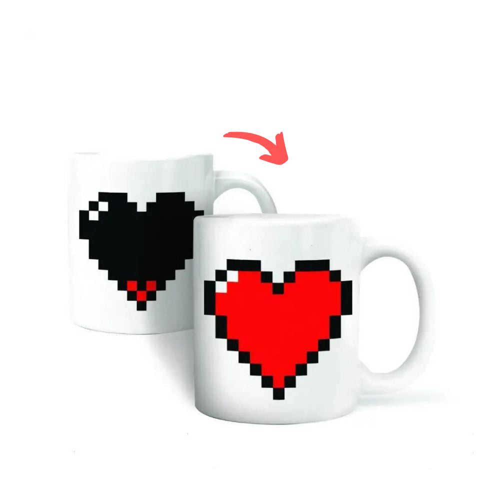 Farbwechselnde Kaffeetasse MAGIC CUP aus Keramik | verschiedene Auswahl (Herz)