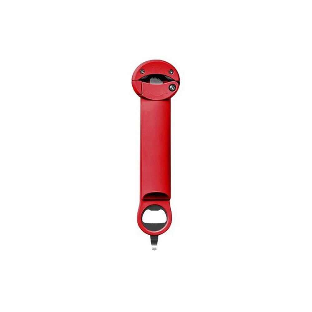 Multifunktionaler Schraubdeckelöffner für Dosen, Gläser und Flaschen | Verstellbar (Rot)