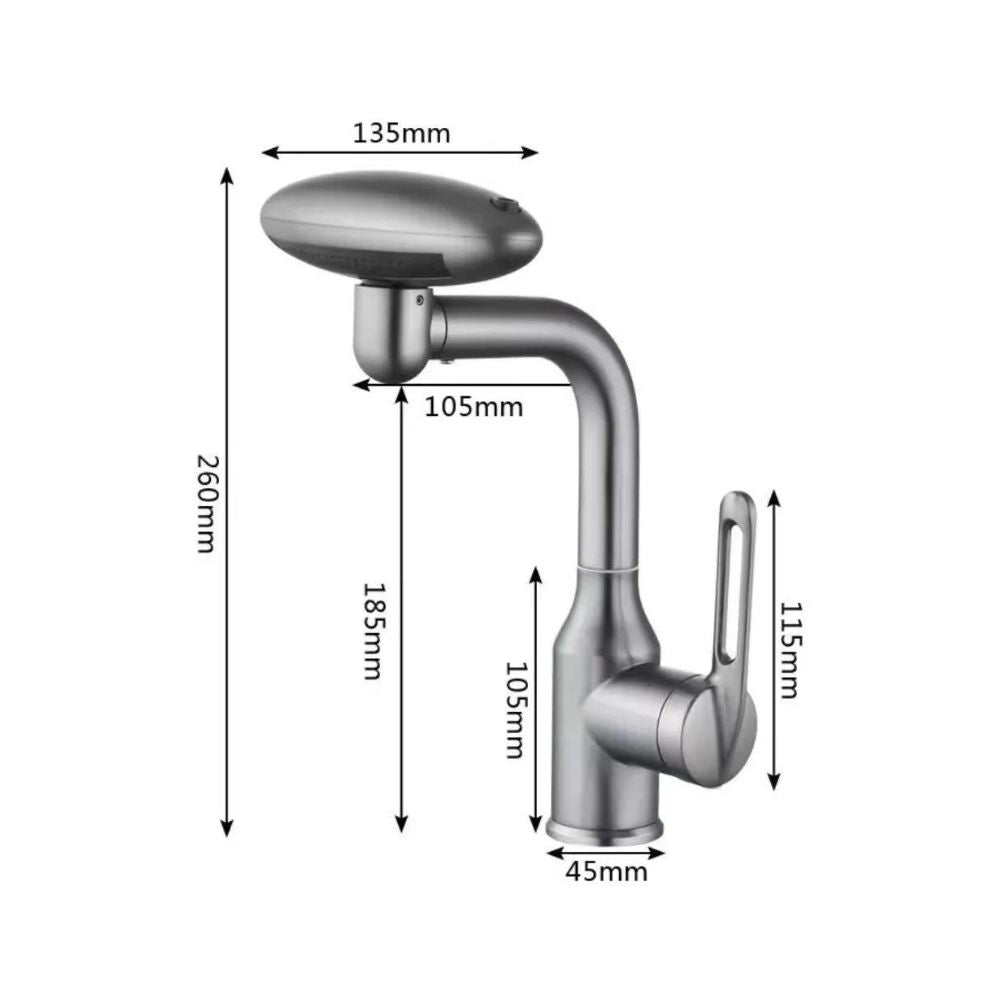 Edelstahl Wasserhahn mit 360° Rotation - 4 Wassermodi | Mehrschichtfiltration 4