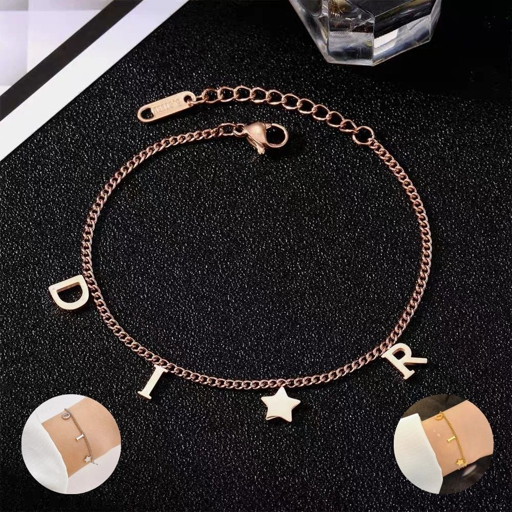 Vintage Edelstahl Luxus Sternanhänger Armband für Damen | Schmuck, Geschenk