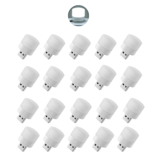 Mini USB LED-Lampen | Atmosphäre Licht mit Stecker: Kompakt, Ideal für Schlafzimmer (20 Stück - Weiß)