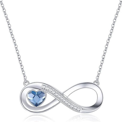 INFINITY Herz Damen-Halskette | 925 Sterling Silber mit Zirkonia