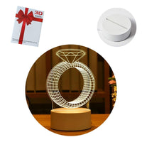 3D Acryl-USB-LED-Nachtlicht im Geschenkbox | Warmweiß