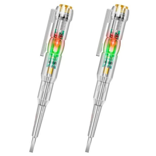 LED-Spannungsprüfer Stift: Einfach & Sturzfest | Elektrischer Phasenprüfer Schlitz (2 Stück Set)