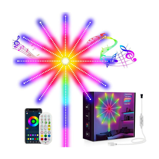 USB LED-Feuerwerk-Streifenband mit mehrfarbigen Lichteffekten für Innen- und Außendekorationen | Wasserfest
