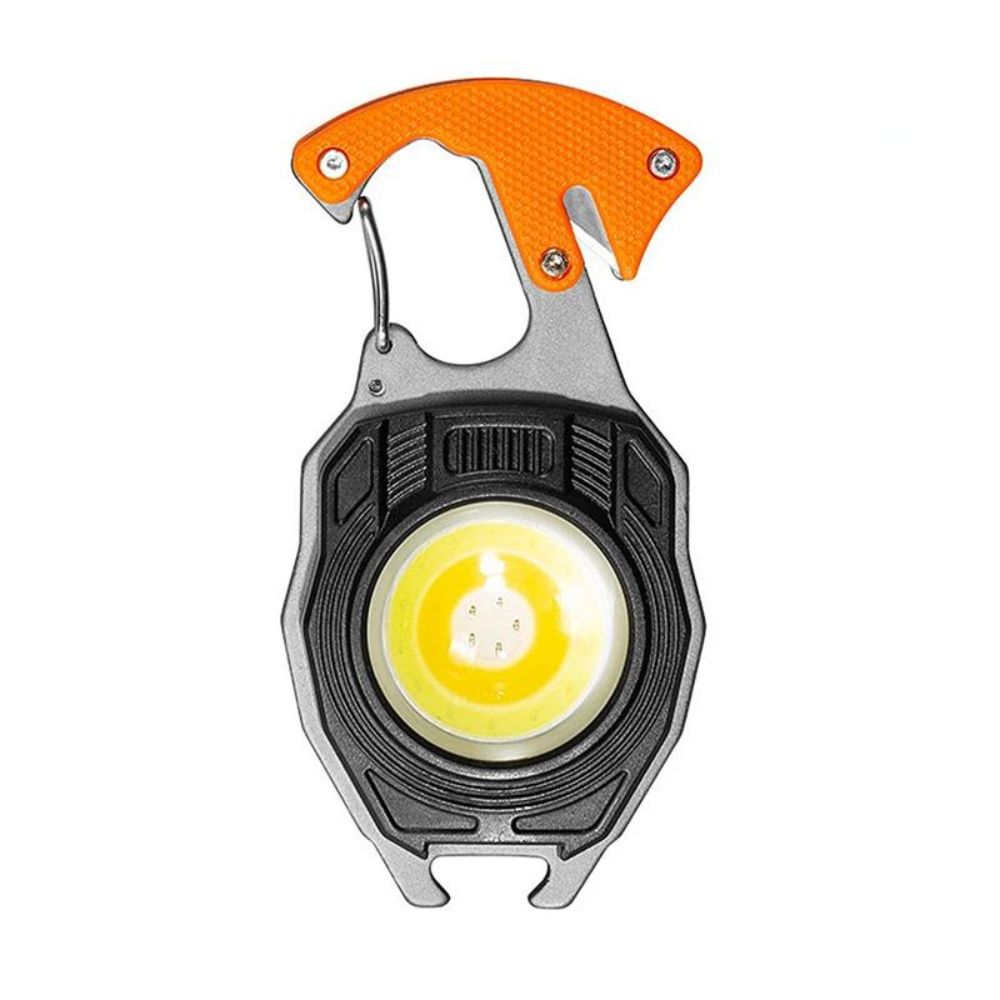 COB LED-Schlüsselbund Multitool All-In-One | Outdoor Taschenlampe Extended (Orange)