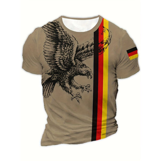 Deutschland Flagge mit Adler in 3D Herren T-Shirt | EM2024 Streetwear