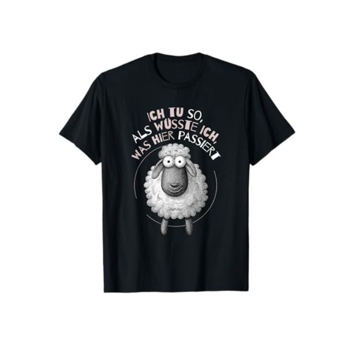 Schaf Cartoon: Ich tu so, als wüsste ich, was Hier passiert T-Shirt