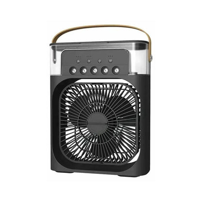 Tragbarer 3-in-1 Luftkühler: Klimaanlage, Nachtlicht, Aromatherapie und Luftbefeuchter (Schwarz)