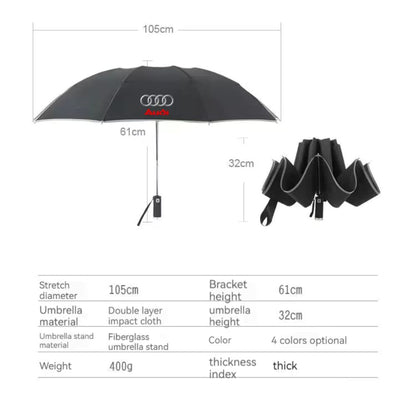 Audi Style Automatischer LED-Regenschirm mit integrierter Taschenlampe