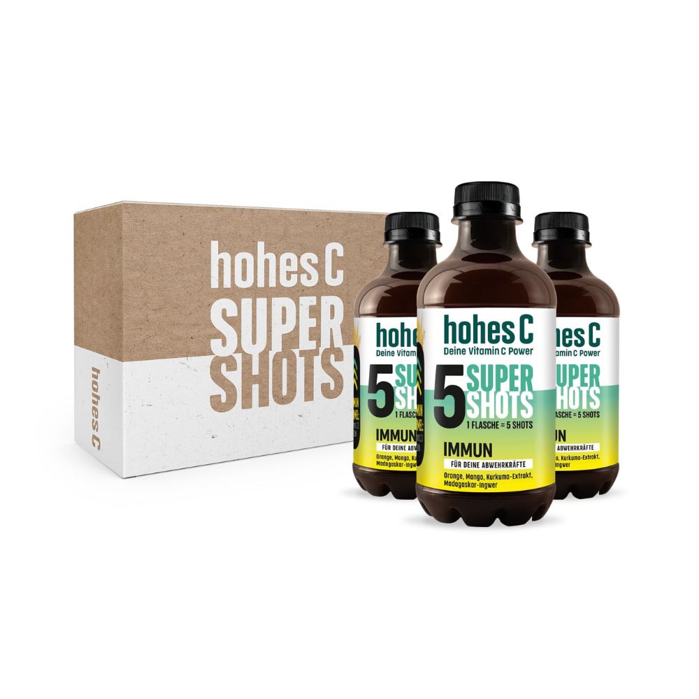 Hohes C Super Shots Immun (3x 330ml) | Starke Abwehrkräfte: Vegan, ohne Zuckerzusatz & Konservierungsstoffe