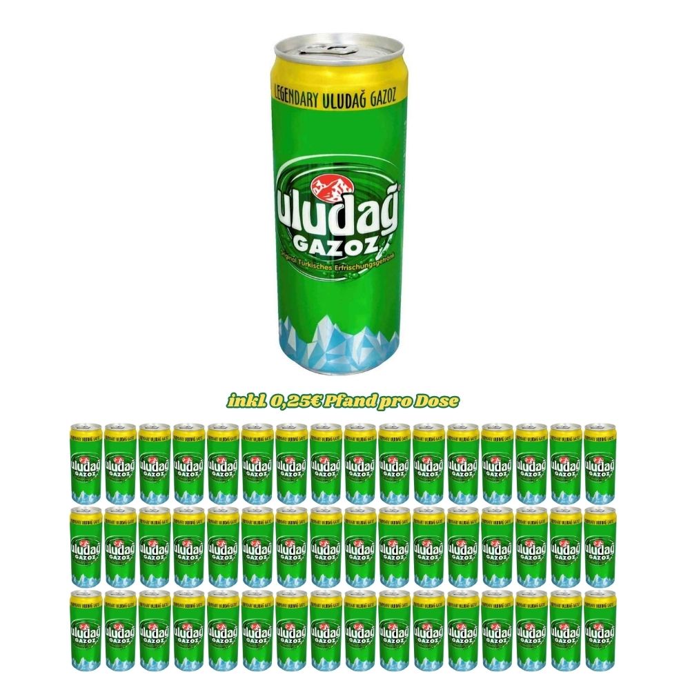 Uludag Gazoz (48x 330ml) inkl. 0,25€ Pfand pro Dose | Erfrischungsgetränk