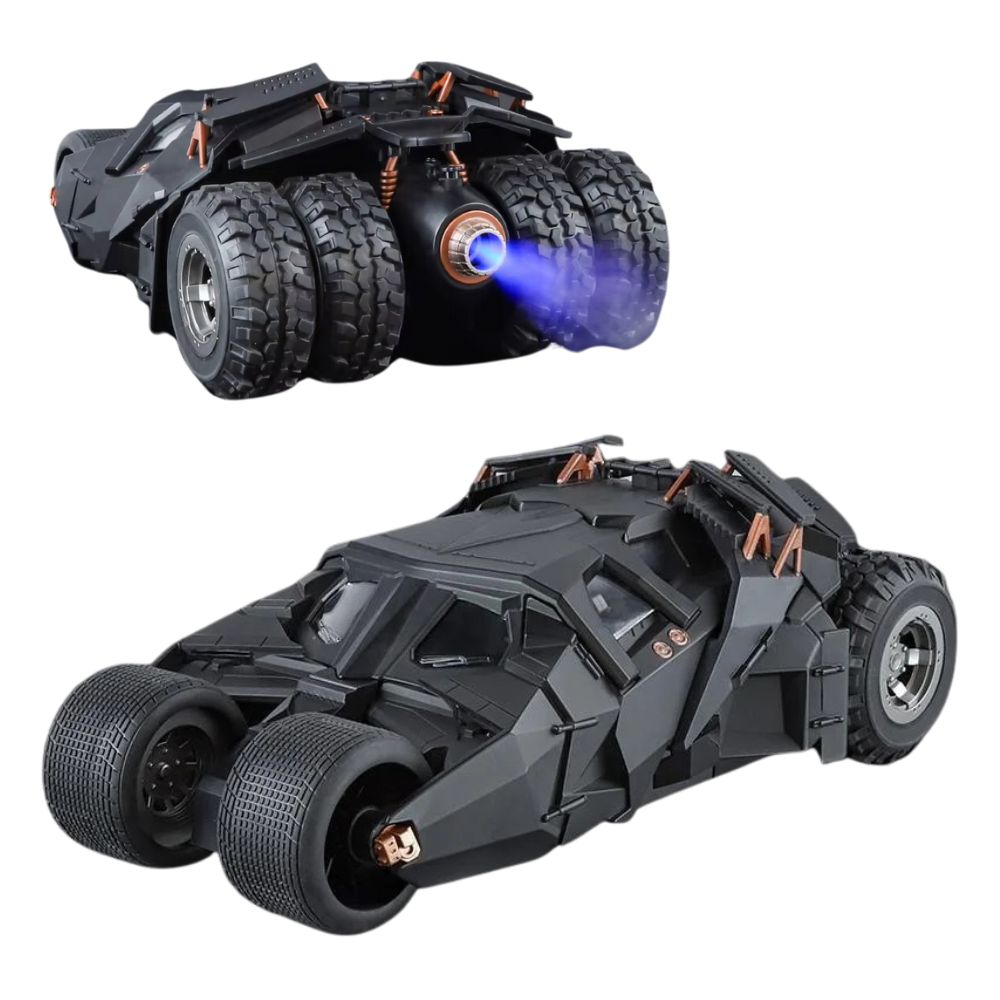 Batmobile Tumbler Modellauto (1:18): Metall, Licht & Sound, Sprühfunktion mit Geschenk-OVP