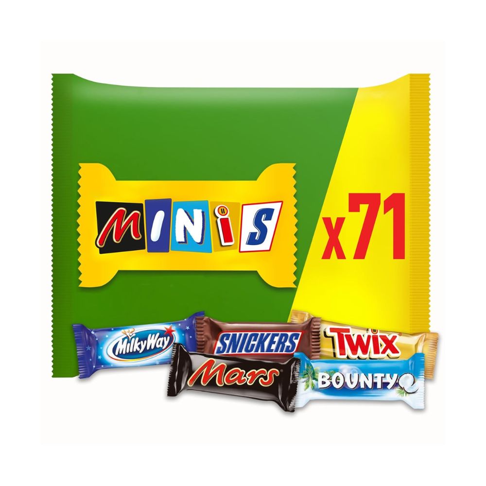 Snickers, Mars, Twix und weitere Mini Schokoriegel Party Mix (1,4kg): 71 Riegel