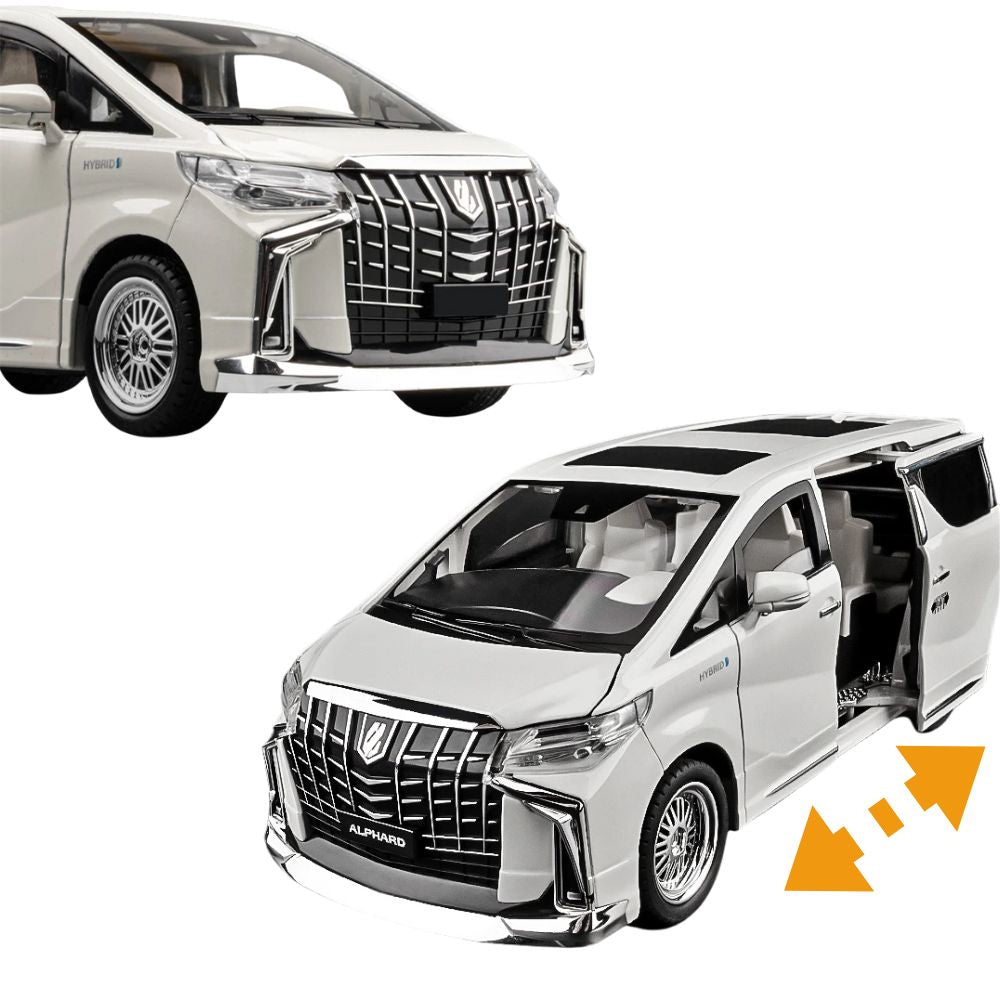 Toyota Alphard MPV Modellauto (1:18) mit automatisch öffnenden Hintertüren | Sound, Licht