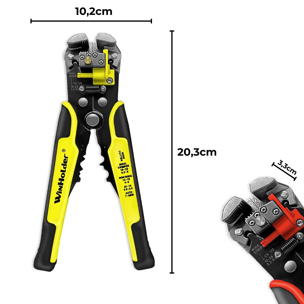 3-in-1 Elektriker Crimpzange | Automatisches Abisolier-, Schneidwerkzeug für Kabel & Draht