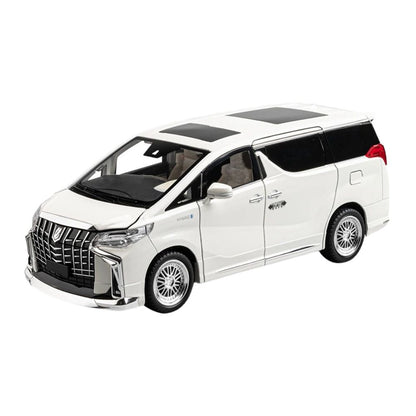 Toyota Alphard MPV Modellauto (1:18) mit automatisch öffnenden Hintertüren | Sound, Licht (Weiß)